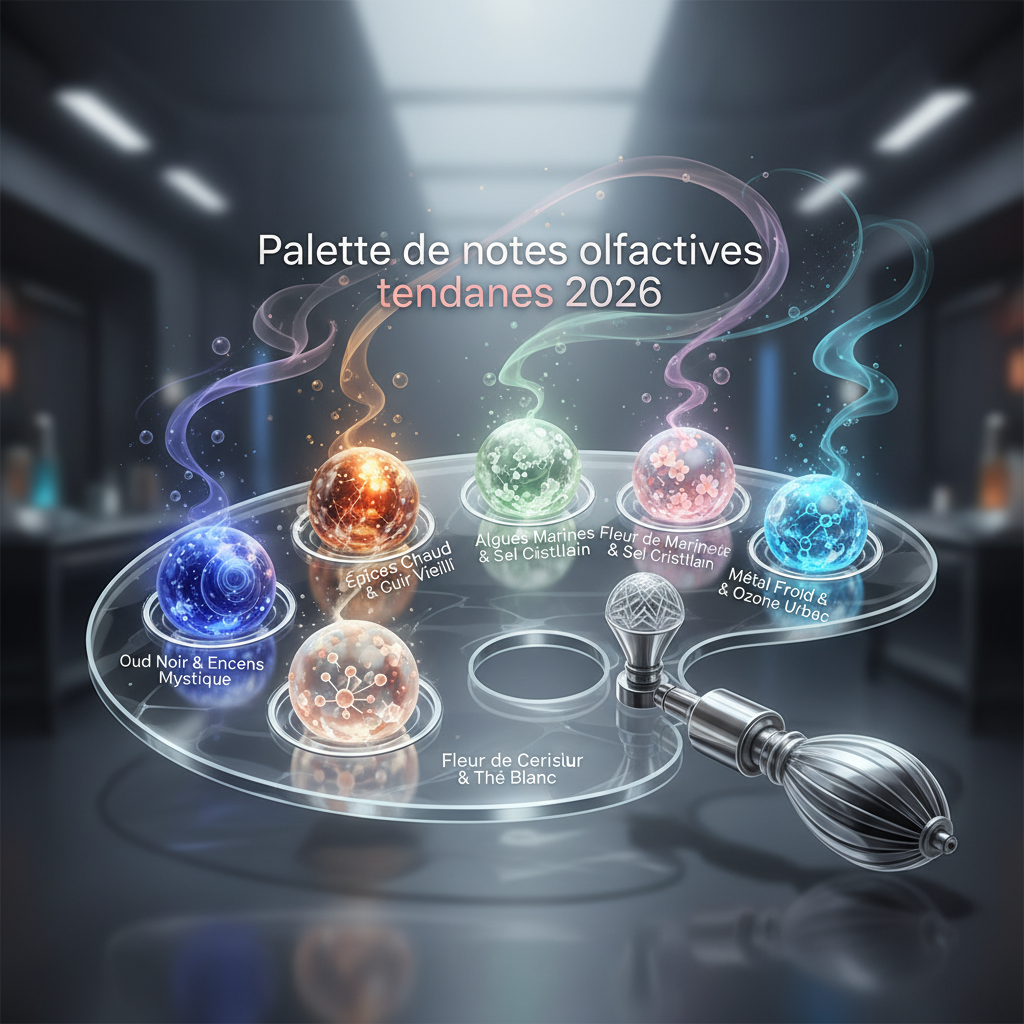 Palette de notes olfactives tendances 2026