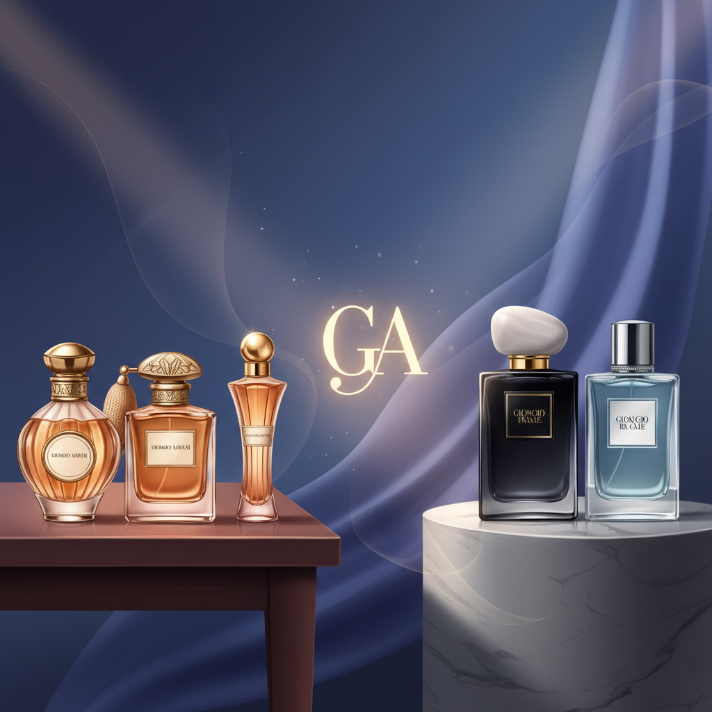 Vintage and modern Giorgio Armani perfume bottles